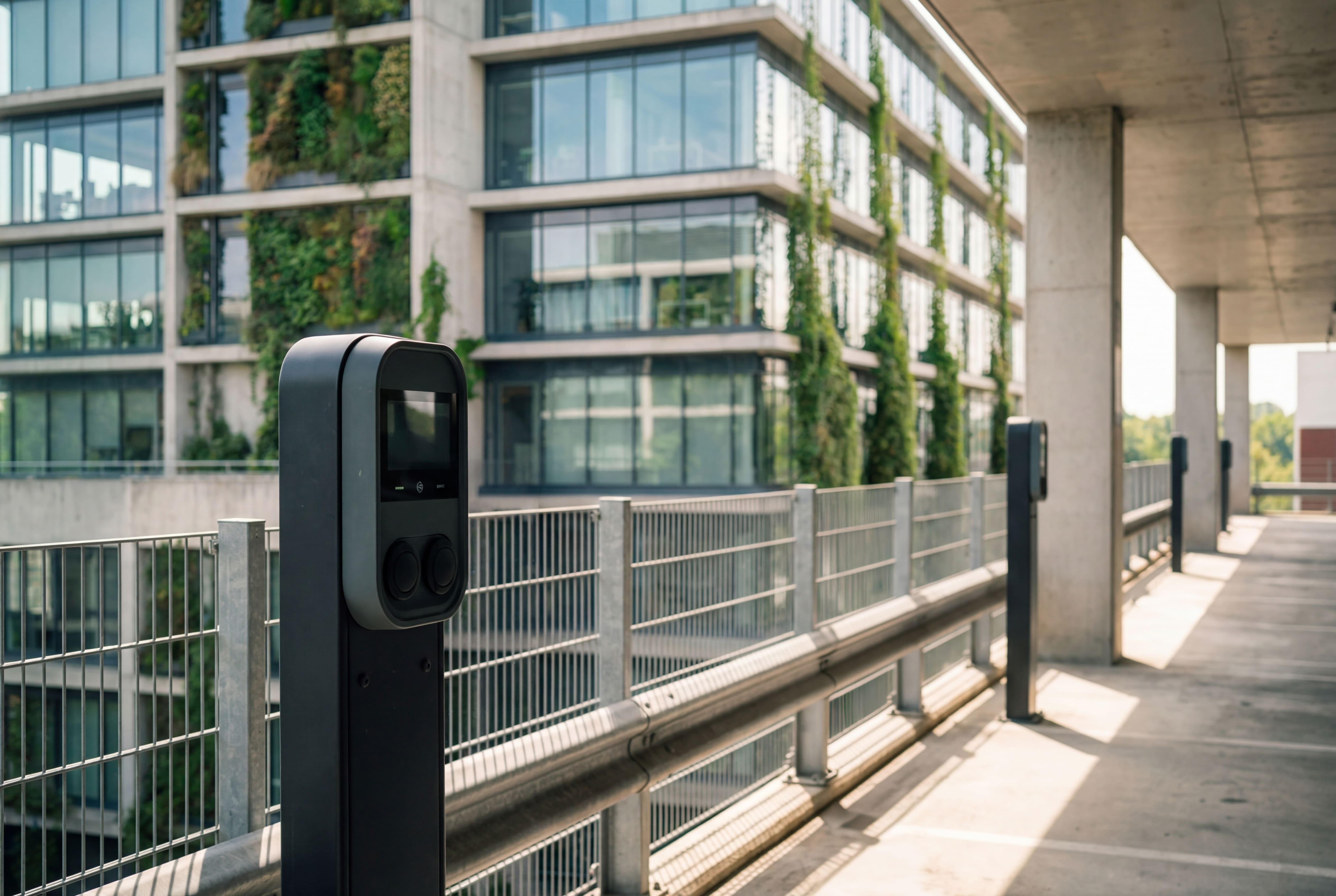 Peblar Dual laadpalen bij een zakelijke parkeerlocatie